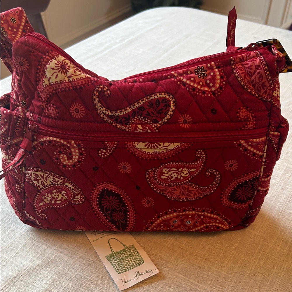 Vera Bradley Crimson Paisley Quilted Shoulder Bag
